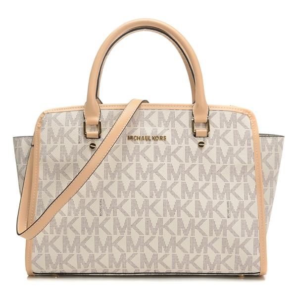 michael kors medium selma saffiano satchel vanilla Til Salgs fsnbh